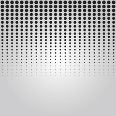 Abstract black vertical dropped dots halftone technique effect background design element on gray gradient