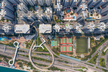 Wall Mural - Aerial view of Hong Kong city