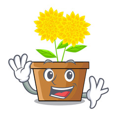 Sticker - Waving dahlia flower isolated in the cartoon