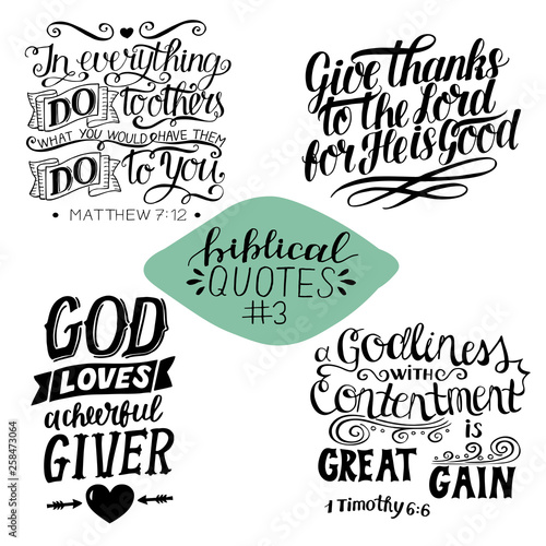Hand Lettering Collection Number 3 With 4 Bible Verses Buy This Stock Vector And Explore Similar Vectors At Adobe Stock Adobe Stock