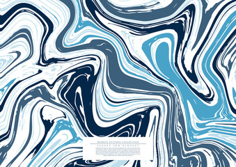 Wall Mural - Marble pattern collection abstract texture navy blue background template vector