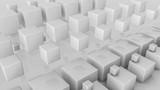 Fototapeta Przestrzenne - Bright cubes abstract background. Three-dimensional illustration. 3d render