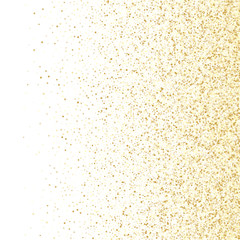 Wall Mural - gold sparkles glitter dust metallic confetti on white vector background.