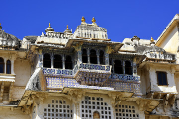 Wall Mural - historical architecture of the Maharajah City Palace, Udaipur, Rajasthan, India