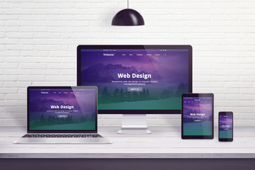 responsive web site on multiple different display devices. concept of web design, development work d