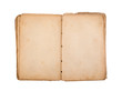 © Jakub Krechowicz - Open old book with blank yellow stained pages isolated on white background with clipping path