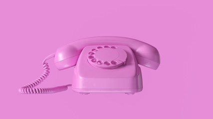 Wall Mural - Pink Telephone 3d illustration 3d render