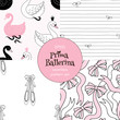 Ballet Swans Ribbon Bows Pointe Shoes Doodle Stripes pattern collection. Ballet themed seamless backgrounds set. Perfect for girlish design, scrapbook paper, childish fashion fabric textile print.