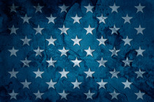 USA Flag Stars On Grunge Concrete Wall Background