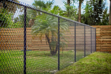 Wall Mural - Black Chain Link Fence