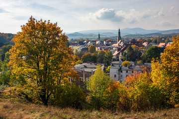 Wall Mural - View on the Kamienna Gora at autumn in Sudety mountains, Poland