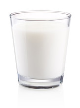 Glass Of Fresh Milk Isolated On White Background