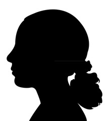 Sticker - a girl head silhouette vector