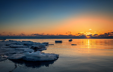 sunset over the sea