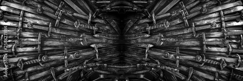 Cuadros en Lienzo Metal knight swords background
