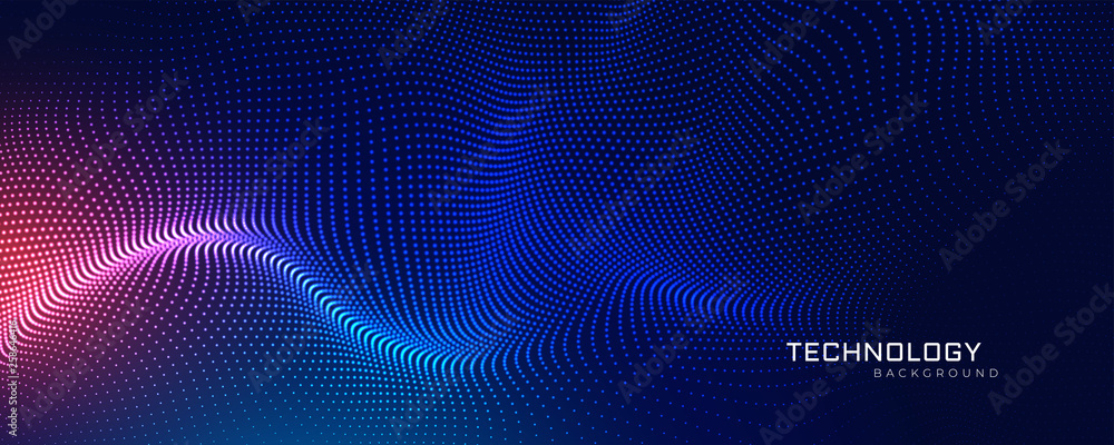 abstract technology particles mesh background - obrazy, fototapety, plakaty 