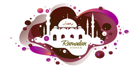 Vector illustration Ramadan islamic greeting card and banner