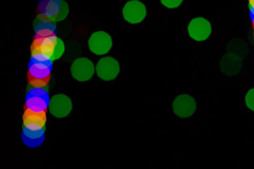 Colorful abstract blured bokeh from lights at night