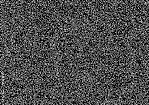 Abstract Gray-Black Polygonal Textured Background - Triangular Mesh Pattern i...