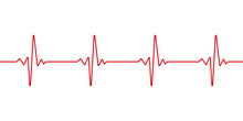 Heartbeat Line. Pulse Trace. EKG And Cardio Symbol. Healthy And Medical Concept. Vector Illustration.