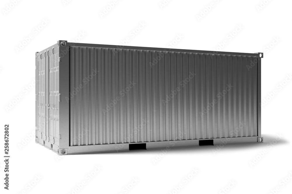 Mock up of a container on a dock - 3d rendering - obrazy, fototapety, plakaty 