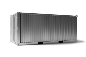 Mock up of a container on a dock - 3d rendering