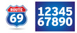 US Route shield with numbers separated	