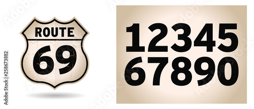 US Route shield with numbers separated Canvas Print