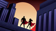 Superhero Couple City Night