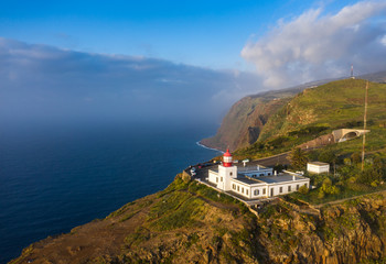 Fototapete - Lighthouse at Ponto do Pargo, Madeira, Portugal