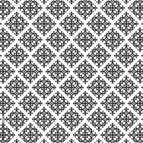 Oriental Pattern In Black And White Graphic Clean For Fabric Oriental Pattern In Black And White