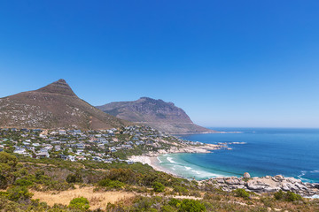 Wall Mural - Llandudno suburb and beach view in Cape Town, South Africa