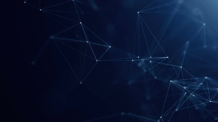 Abstract background with plexus network as data complex. Animation of seamless loop.