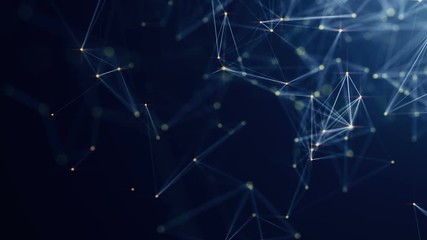 Abstract background with plexus network as data complex. Animation of seamless loop.