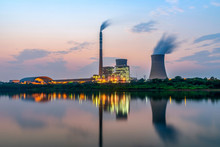 At Dusk, The Thermal Power Plants  , Cooling Tower Of Nuclear Power Plant Dukovany 