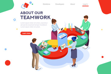 Wall Mural - programmer, user administrator, professional engine. software support to build banner infographic. a