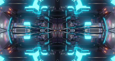 Wall Mural - abstract technology background, led and flickering particles. animation of electric circuit signal w