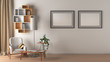 © dimamoroz - Blank wall with poster in living room interior mock up