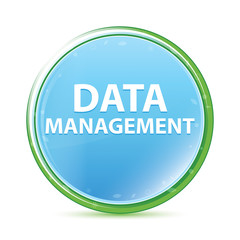 Wall Mural - Data Management natural aqua cyan blue round button