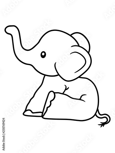 Kleiner Elefant Sitzend Suss Kalb Kind Baby Clipart Comic Cartoon