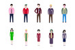 © Renat - Set of full body diverse business people. Flat icons design white isolated. Vector graphic illustration. Man and woman, Different nationalities characters