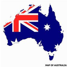 Map Of Australia With Flag. Australian Infographic.