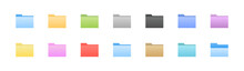 Folder Icons Set. All Type Of Document, File Formats Vector Illustration Symbols Collection. Computer Folder, Folders Sign.