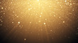 Gold glitter background with sparkle shine light confetti effect 3d illustration