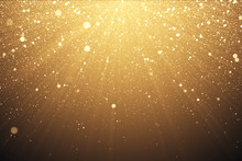 Gold Glitter Background With Sparkle Shine Light Confetti Effect 3d Illustration