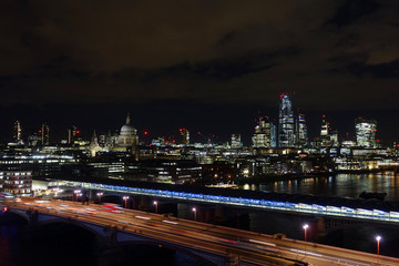 Wall Mural - Night shot from iconic Saint Paul Cathedral in the heart of City of London, United Kingdom