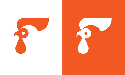 Wall Mural - rooster head logo template.