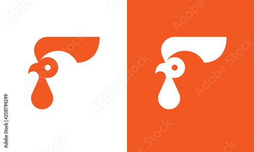 Fotomural Rooster head logo template.