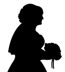 Canvas Print - a bride body silhouette vector