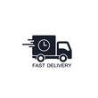 © tatianasun - Delivery truck icon isolated on white background. Fast Delivery concept. Vector simple illustration